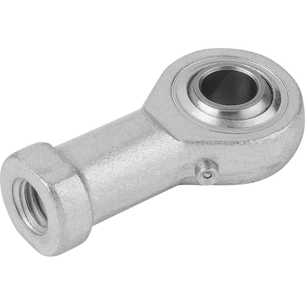 Rod End, Steel, Zinc Plated, M6 Thrd Sz, 12 mm Thrd Lg, 40 mm Overall Lg